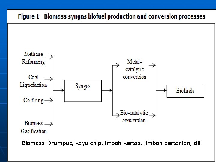 Biomass rumput, kayu chip, limbah kertas, limbah pertanian, dll 