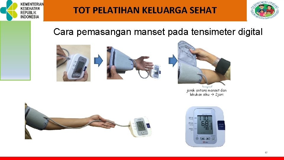 TOT PELATIHAN KELUARGA SEHAT Cara pemasangan manset pada tensimeter digital jarak antara manset dan TOT PELATIHAN KELUARGA SEHAT Cara pemasangan manset pada tensimeter digital jarak antara manset dan
