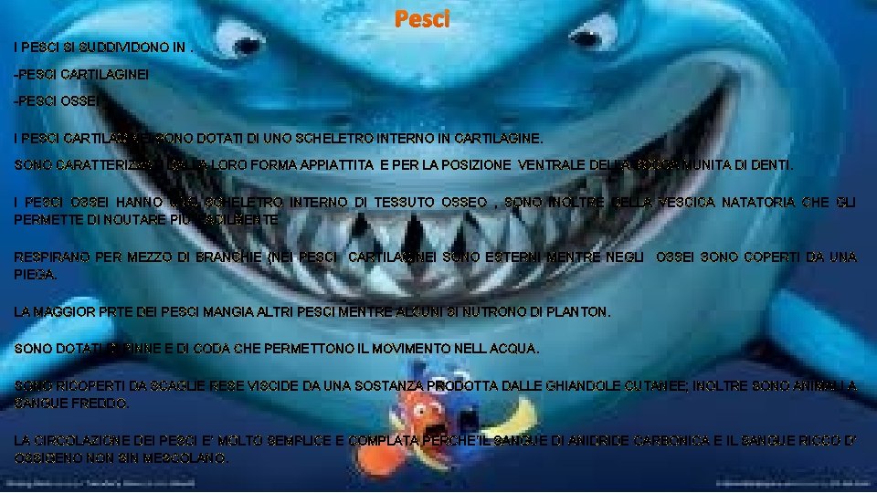 Pesci I PESCI SI SUDDIVIDONO IN. -PESCI CARTILAGINEI -PESCI OSSEI I PESCI CARTILAGINEI SONO