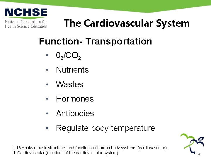 The Cardiovascular System Function- Transportation • 02/CO 2 • Nutrients • Wastes • Hormones The Cardiovascular System Function- Transportation • 02/CO 2 • Nutrients • Wastes • Hormones