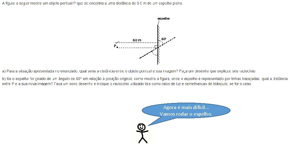 Agora é mais difícil. . . Vamos rodar o espelho. 