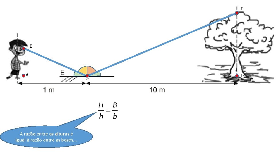 E B A A razão entre as alturas é igual à razão entre as