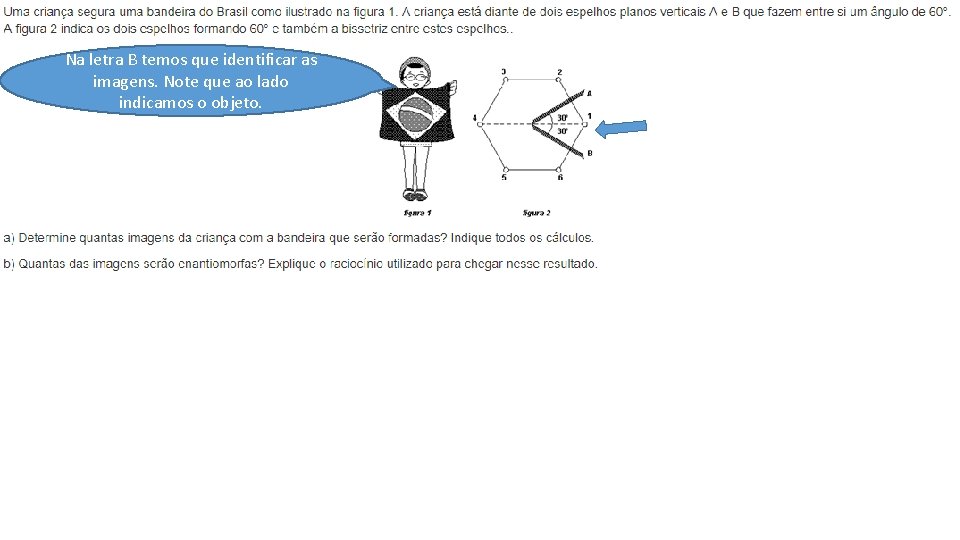 Na letra B temos que identificar as imagens. Note que ao lado indicamos o