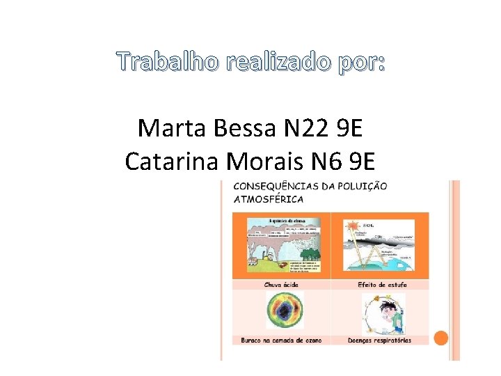 Trabalho realizado por: Marta Bessa N 22 9 E Catarina Morais N 6 9