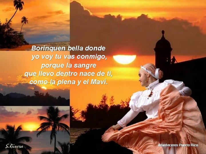 Borinquen bella donde yo voy tu vas conmigo, porque la sangre que llevo dentro