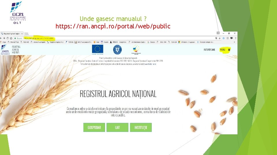 Unde gasesc manualul ? https: //ran. ancpi. ro/portal/web/public 