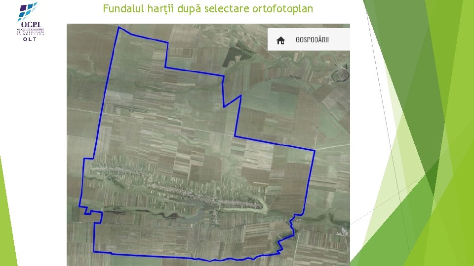 Fundalul harții după selectare ortofotoplan 