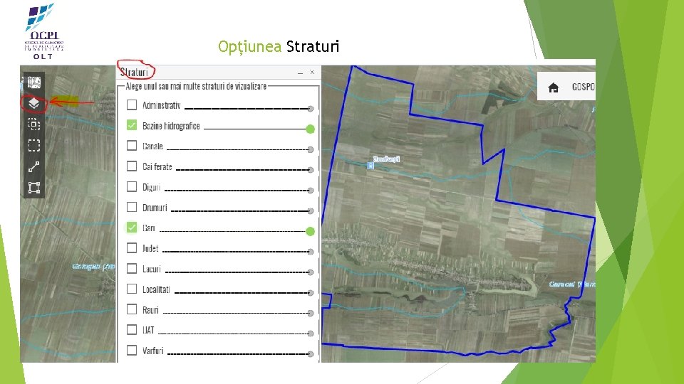 Opțiunea Straturi 