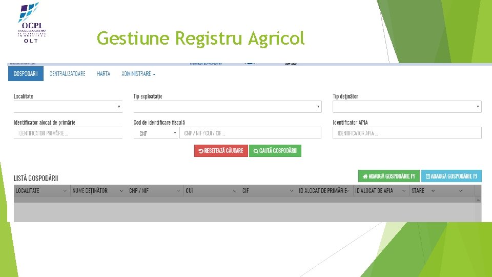 Gestiune Registru Agricol 