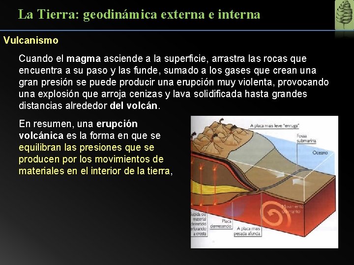La Tierra: geodinámica externa e interna Vulcanismo Cuando el magma asciende a la superficie,
