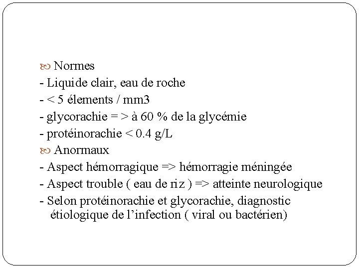  Normes - Liquide clair, eau de roche - < 5 élements / mm