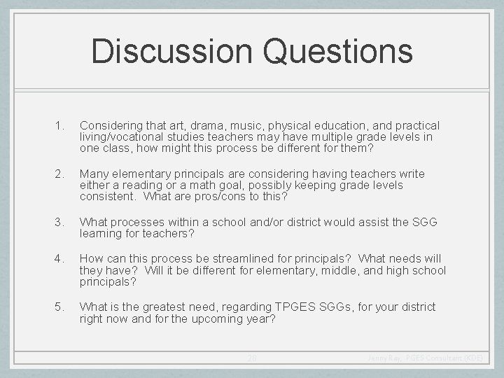 Discussion Questions 1. Considering that art, drama, music, physical education, and practical living/vocational studies