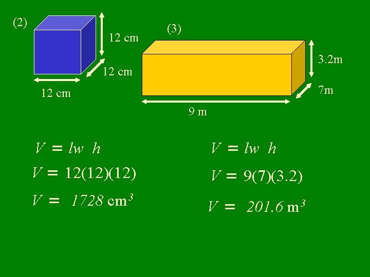 (2) 12 cm (3) 3. 2 m 12 cm 7 m 12 cm 9 (2) 12 cm (3) 3. 2 m 12 cm 7 m 12 cm 9