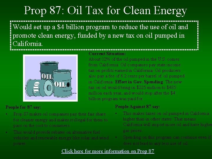 Prop 87: Oil Tax for Clean Energy Would set up a $4 billion program