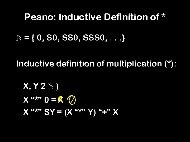 Peano: Inductive Definition of * = { 0, SSS 0, . . . }