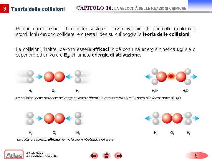 3 Teoria delle collisioni CAPITOLO 16. LA VELOCITÀ DELLE REAZIONI CHIMICHE Perché una reazione