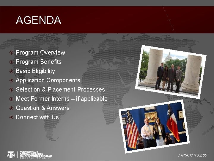 AGENDA Program Overview Program Benefits Basic Eligibility Application Components Selection & Placement Processes Meet