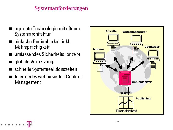 Systemanforderungen n n n erprobte Technologie mit offener Systemarchitektur einfache Bedienbarkeit inkl. Mehrsprachigkeit umfassendes