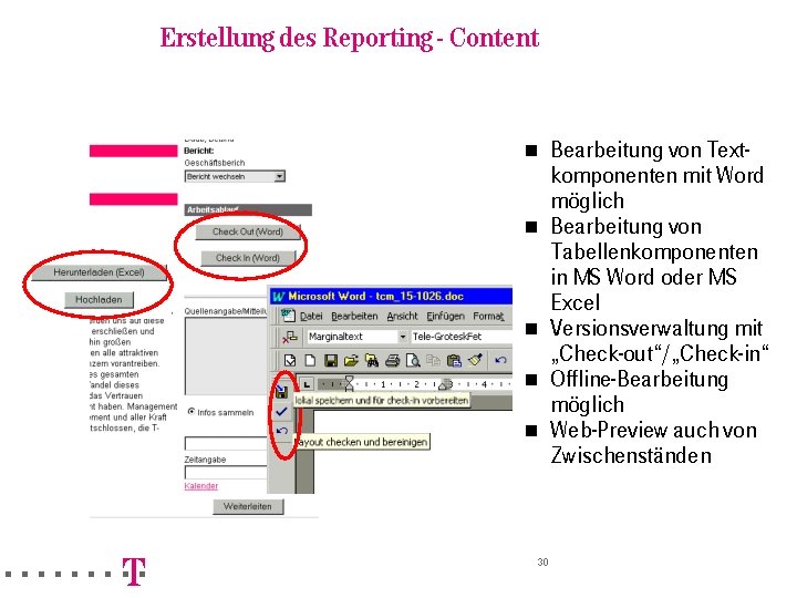 =======!"§ Erstellung des Reporting - Content n n n 30 Bearbeitung von Textkomponenten mit =======!"§ Erstellung des Reporting - Content n n n 30 Bearbeitung von Textkomponenten mit