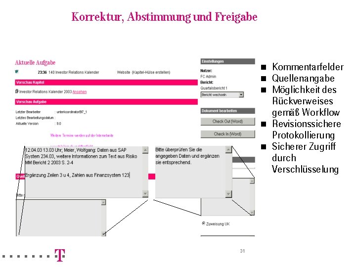 =======!"§ Korrektur, Abstimmung und Freigabe n n n 31 Kommentarfelder Quellenangabe Möglichkeit des Rückverweises