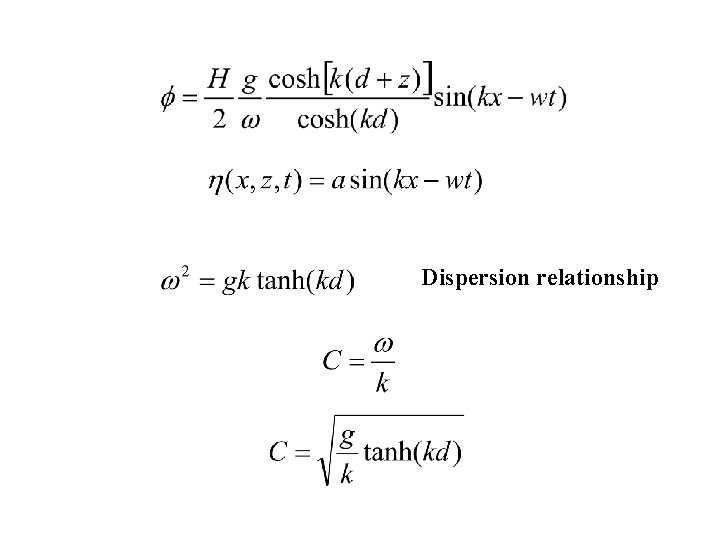 Dispersion relationship 