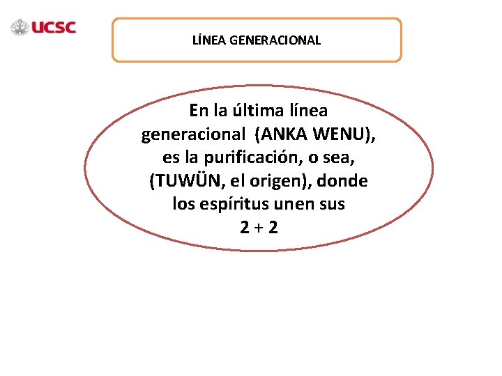 LÍNEA GENERACIONAL En la última línea generacional (ANKA WENU), es la purificación, o sea,