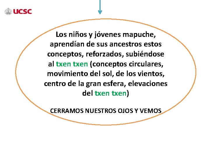 Los niños y jóvenes mapuche, aprendían de sus ancestros estos conceptos, reforzados, subiéndose al