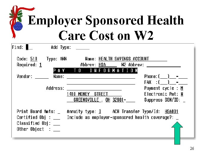 Employer Sponsored Health Care Cost on W 2 26 