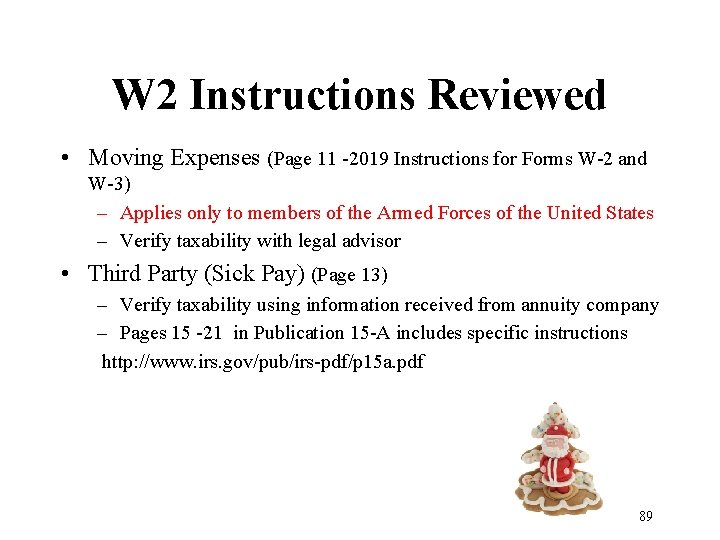 W 2 Instructions Reviewed • Moving Expenses (Page 11 -2019 Instructions for Forms W-2