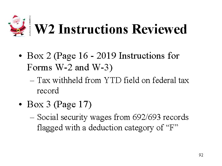 W 2 Instructions Reviewed • Box 2 (Page 16 - 2019 Instructions for Forms