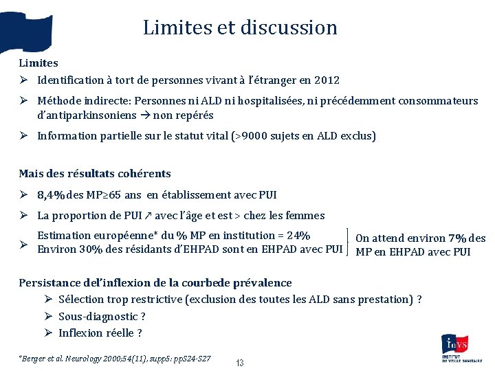 Limites et discussion Limites Ø Identification à tort de personnes vivant à l’étranger en