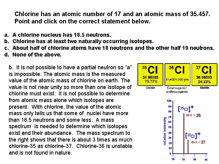 Chlorine atomic mass unit