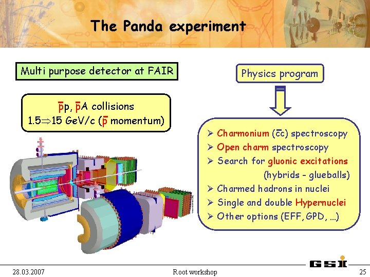 The Panda experiment Multi purpose detector at FAIR pp, p. A collisions 1. 5