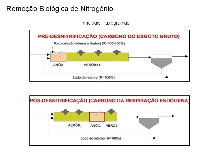 Remoção Biológica de Nitrogênio Principais Fluxogramas 