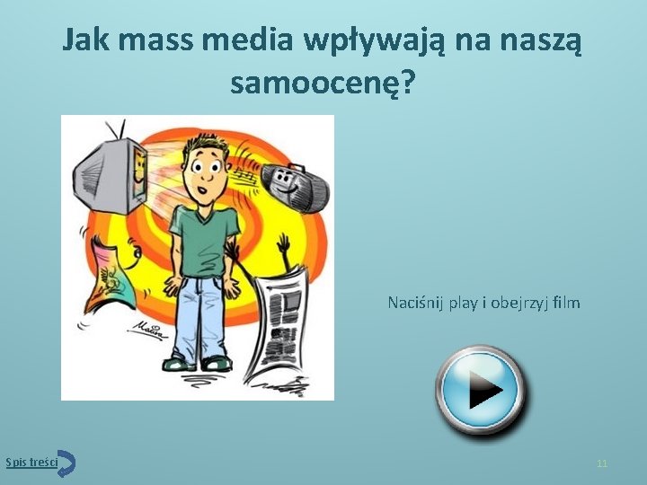 Jak mass media wpływają na naszą samoocenę? Naciśnij play i obejrzyj film Spis treści