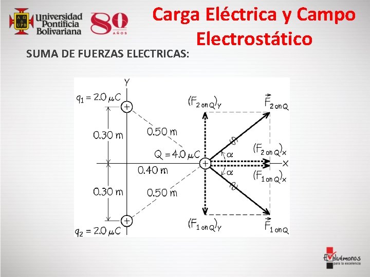 Carga Eléctrica y Campo Electrostático SUMA DE FUERZAS ELECTRICAS: 