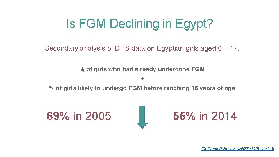 Is FGM Declining in Egypt? Secondary analysis of DHS data on Egyptian girls aged