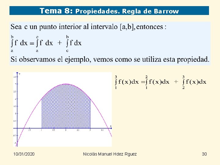 Tema 8: Propiedades. Regla de Barrow 10/31/2020 Nicolás Manuel Hdez Rguez 30 