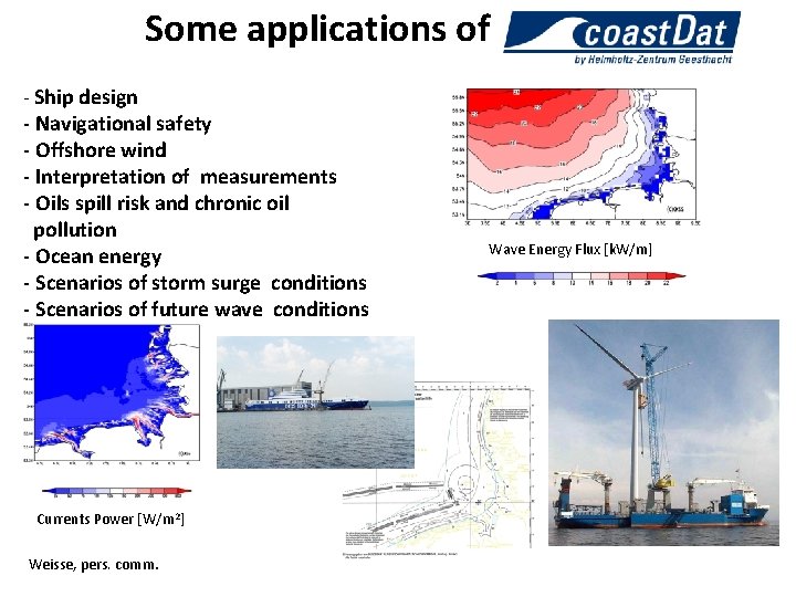 Some applications of - Ship design - Navigational safety - Offshore wind - Interpretation