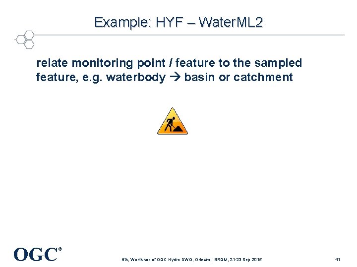 Example: HYF – Water. ML 2 relate monitoring point / feature to the sampled