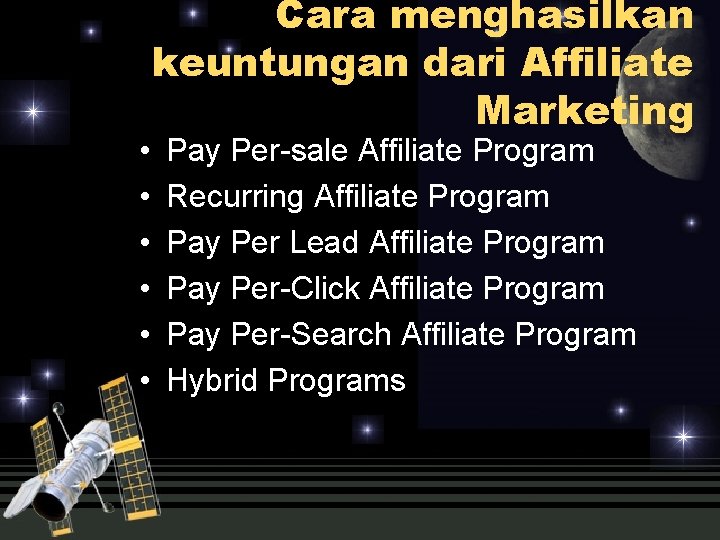  • • • Cara menghasilkan keuntungan dari Affiliate Marketing Pay Per-sale Affiliate Program