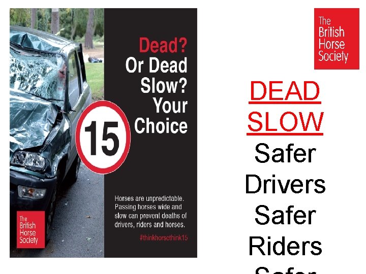 DEAD SLOW Safer Drivers Safer Riders 