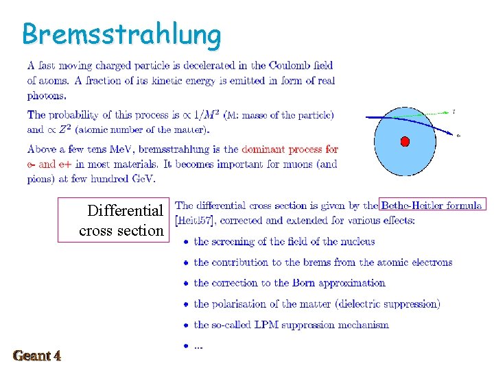 Bremsstrahlung Differential cross section 