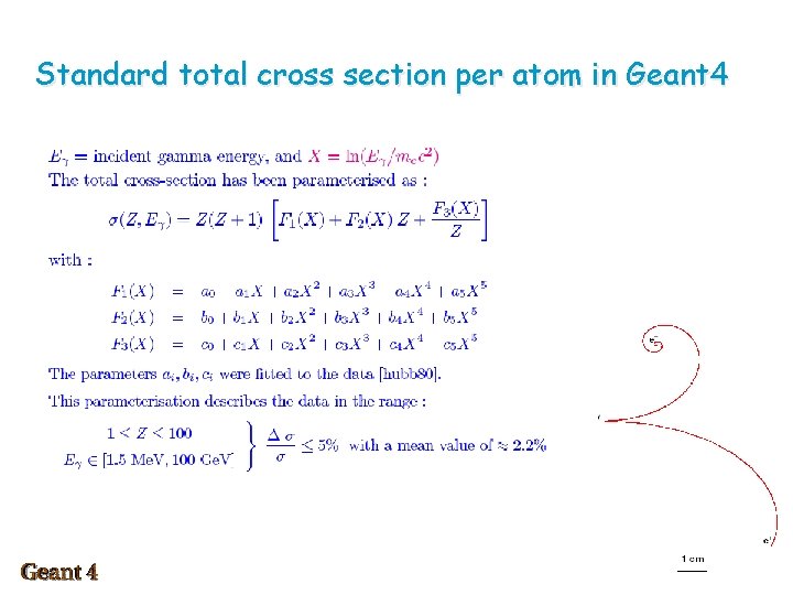 Standard total cross section per atom in Geant 4 