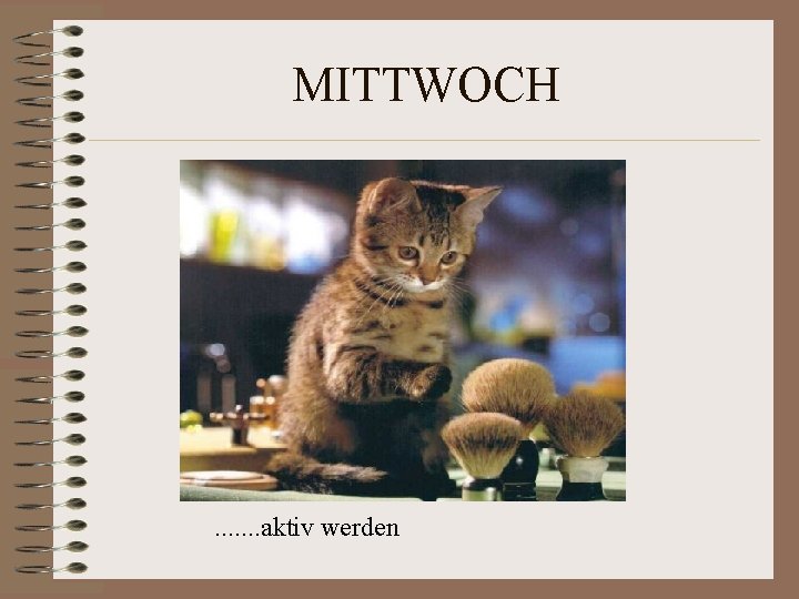 MITTWOCH . . . . aktiv werden MITTWOCH . . . . aktiv werden