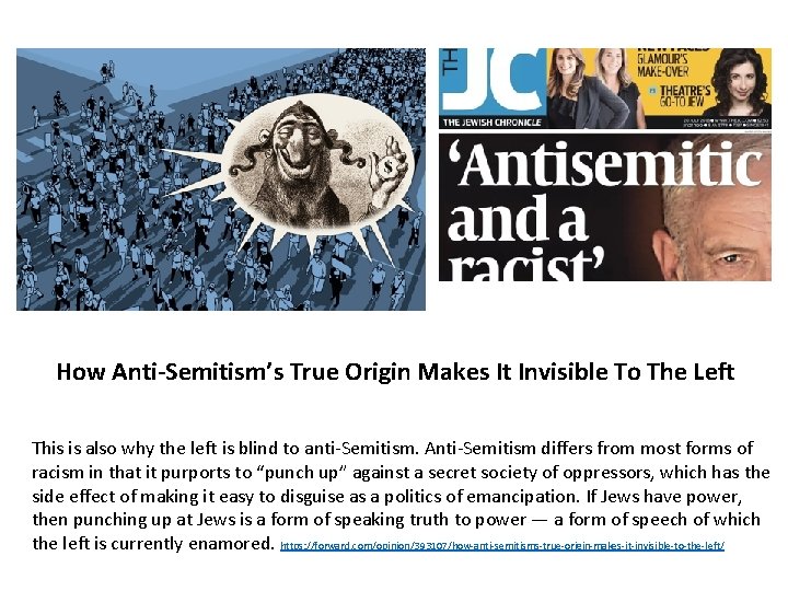 How Anti-Semitism’s True Origin Makes It Invisible To The Left This is also why
