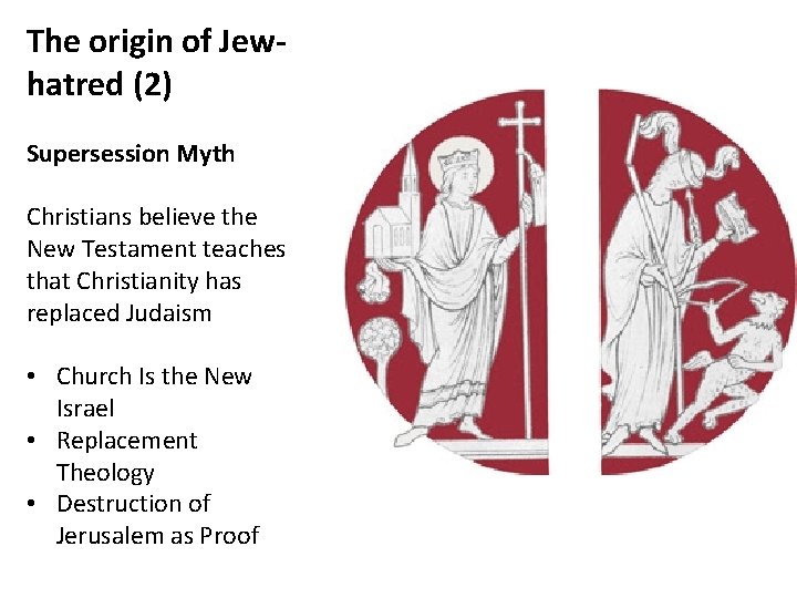 The origin of Jewhatred (2) Supersession Myth Christians believe the New Testament teaches that