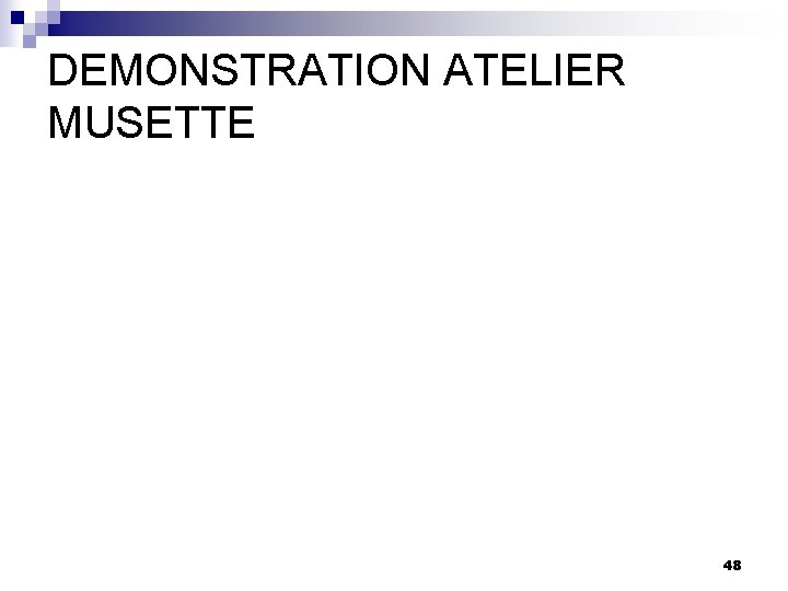 DEMONSTRATION ATELIER MUSETTE 48 