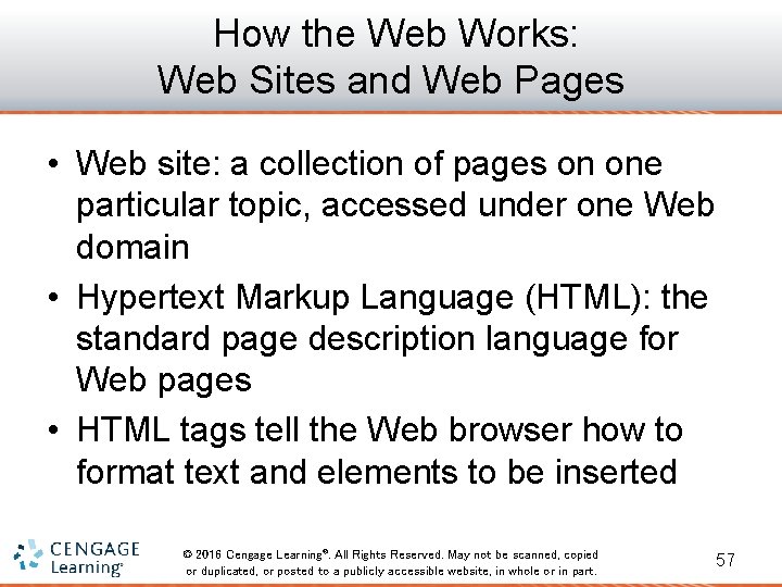 How the Web Works: Web Sites and Web Pages • Web site: a collection