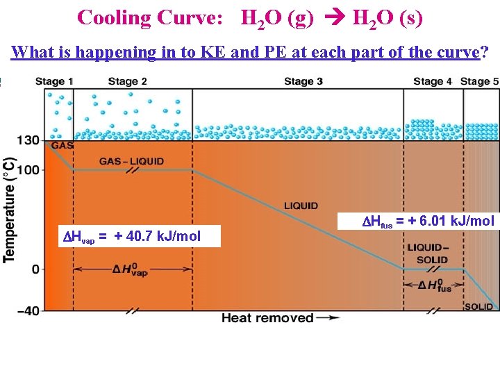 Cooling Curve: H 2 O (g) H 2 O (s) What is happening in